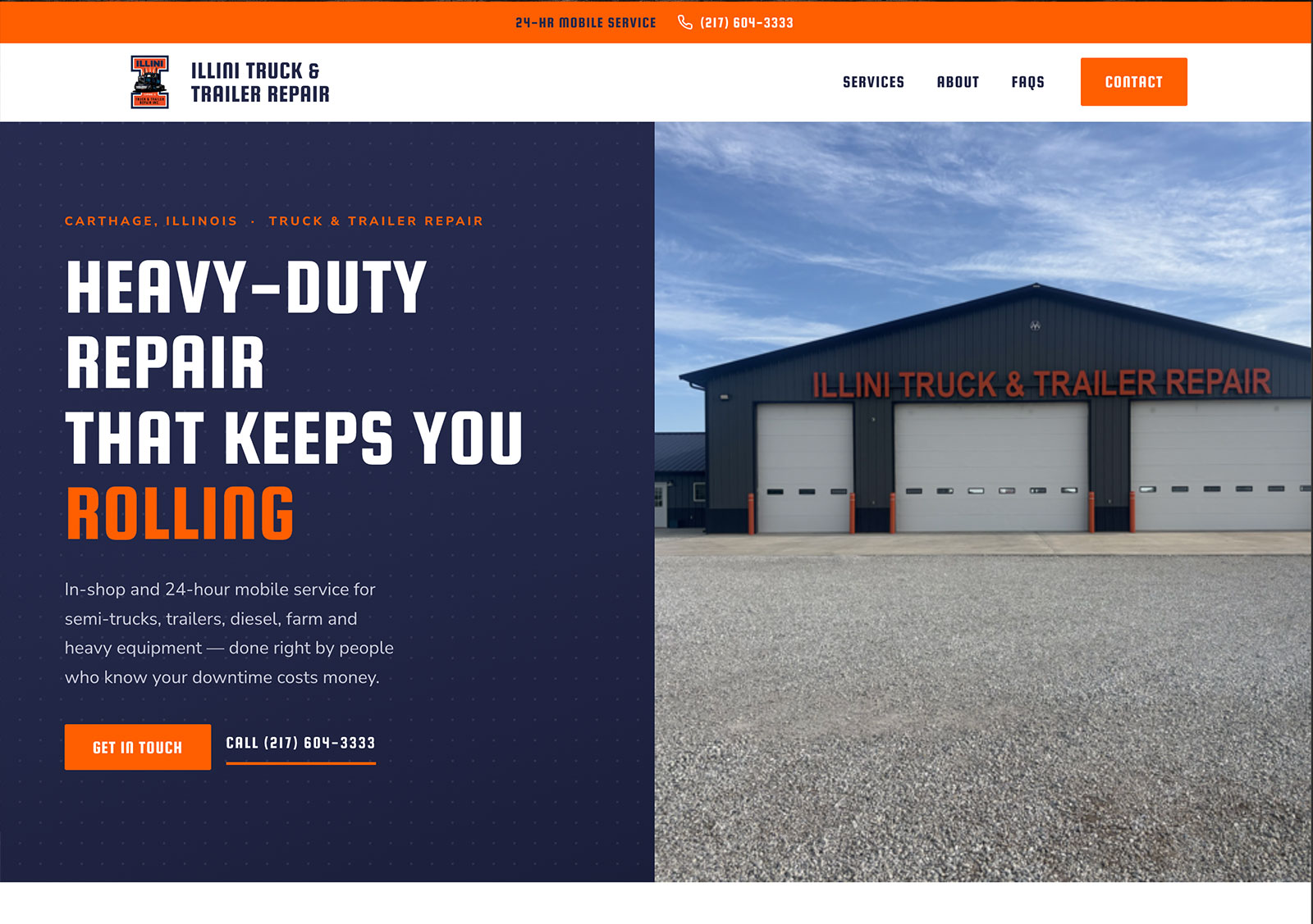 Illini Truck & Trailer website homepage
