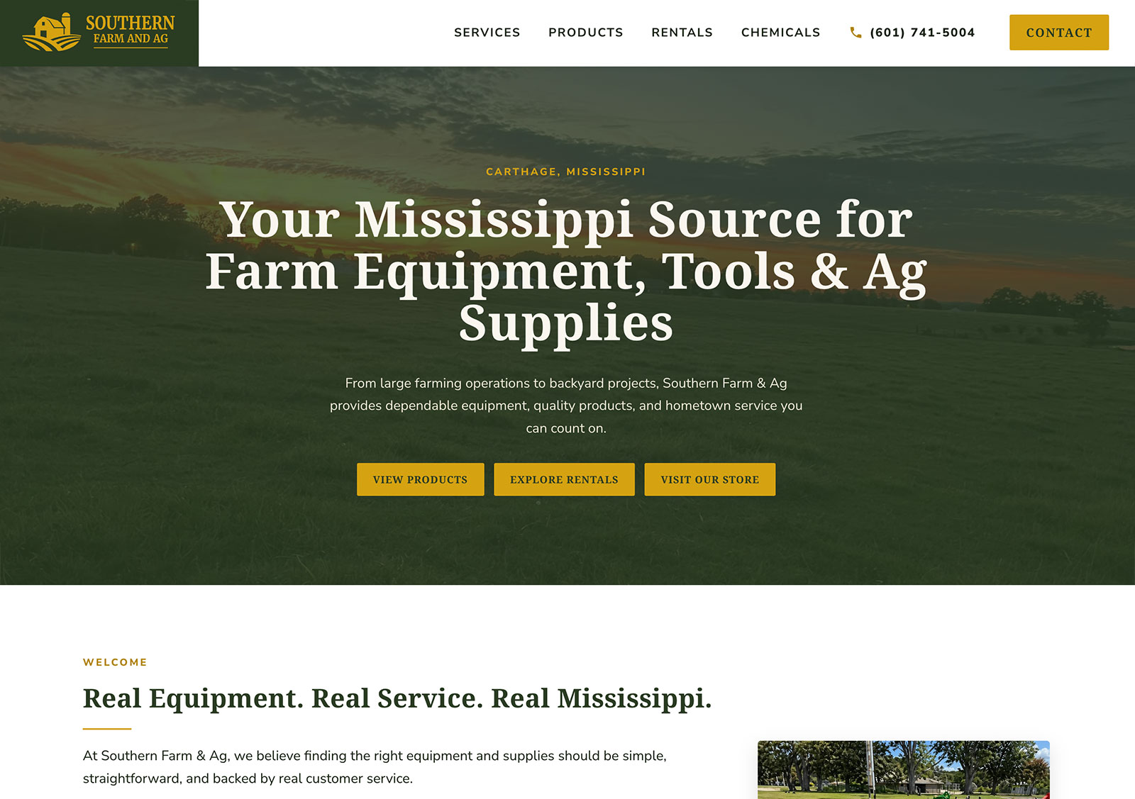 Southern Farm & Ag website homepage